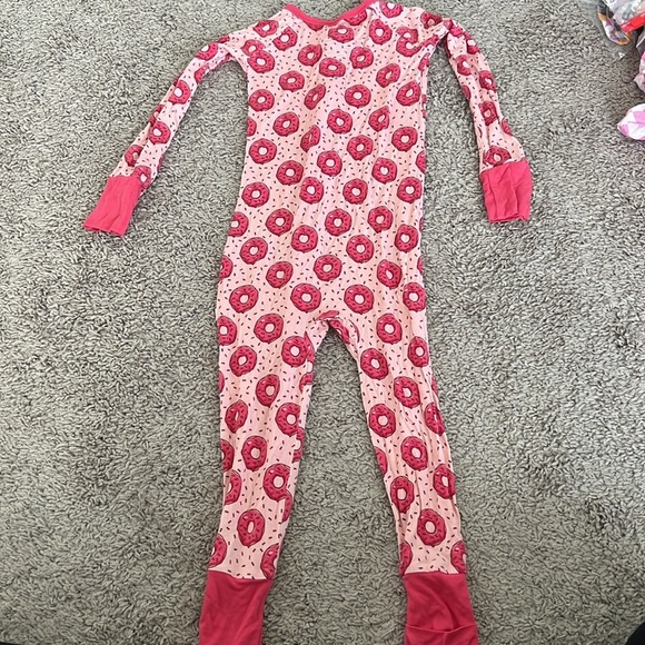 Dream Big Little Bamboo Pink Donut Zippy Romper Pajamas - Picture 4 of 4